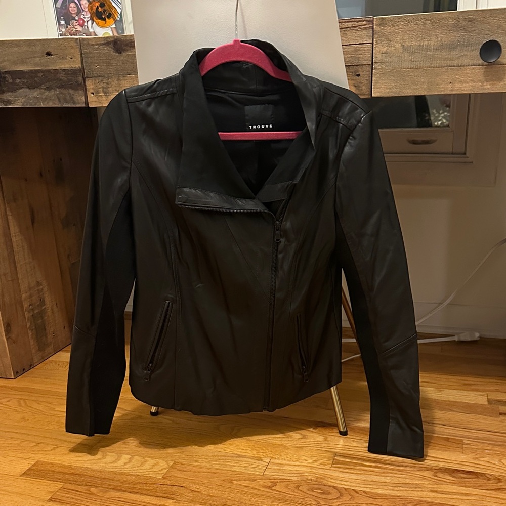 Trouve Black Leather Jacket for Women